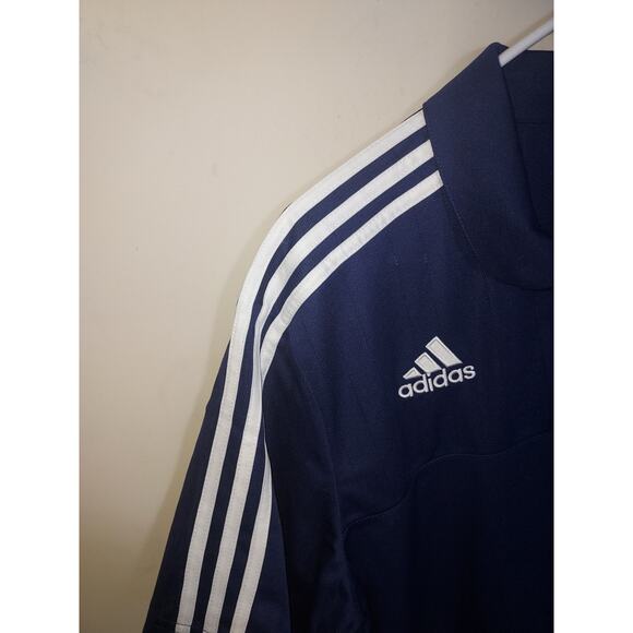 Adidas Men's Polo Climalite Athletic Lightweight Casual Shirt Blue White - Picture 10 of 11